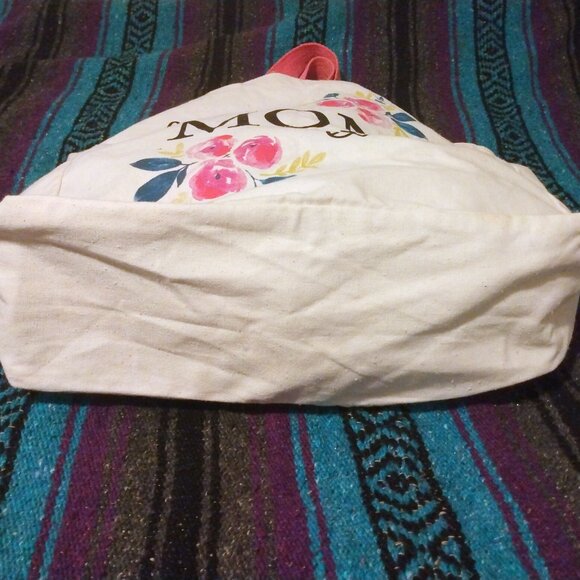 Best Mom Ever Floral Carryall Tote 15x16x5" Sentimental Momcore Cottagecore - Picture 4 of 10